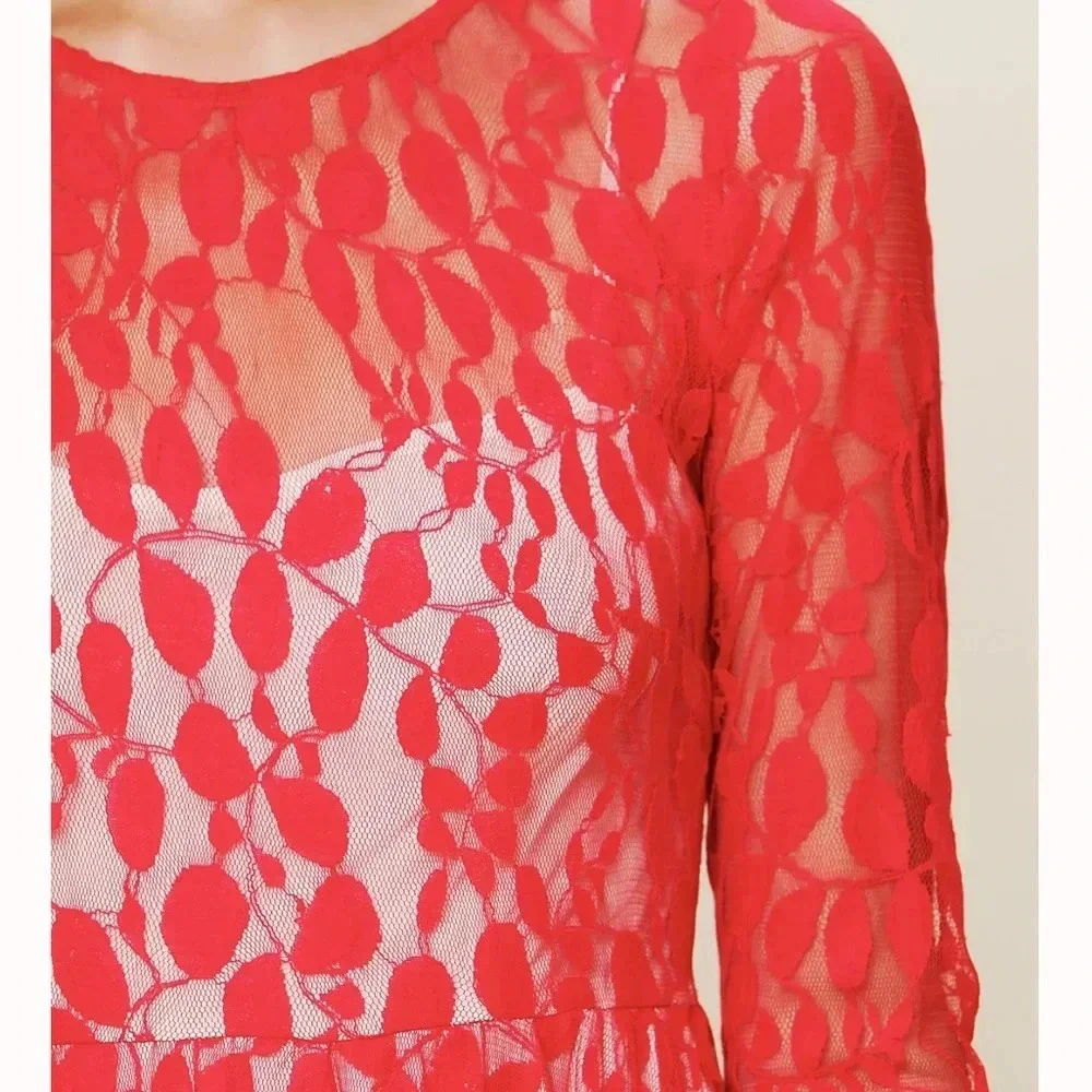 Free People Floral Mesh Lace Dress size 2